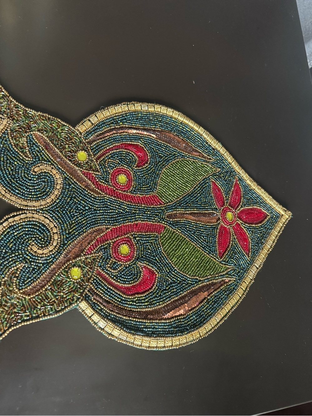 Pier 1 Beaded Floral Scroll Table Runner - Picture 4 of 8